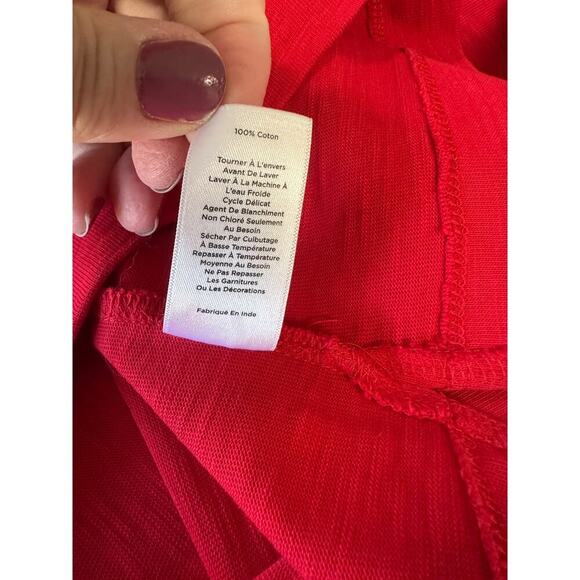 Talbots Small Petite Red Boat Neck Top Rope Neck Nautical Coastal July 4th - Picture 8 of 8
